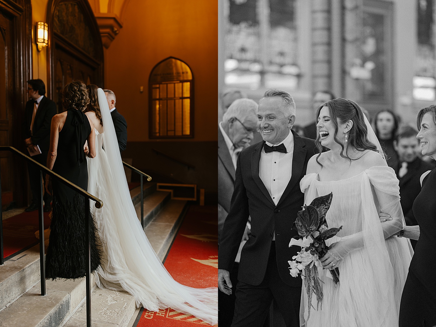 father walks daughter to the aisle by Chicago wedding photographer