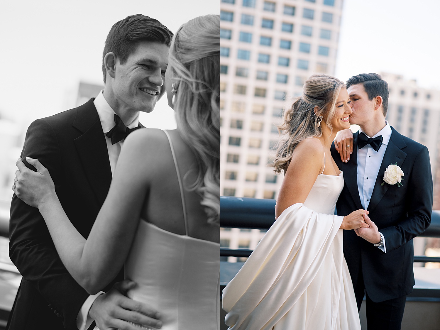 groom grins widely as he sees his bride during first look by Morgan McIntire Photography