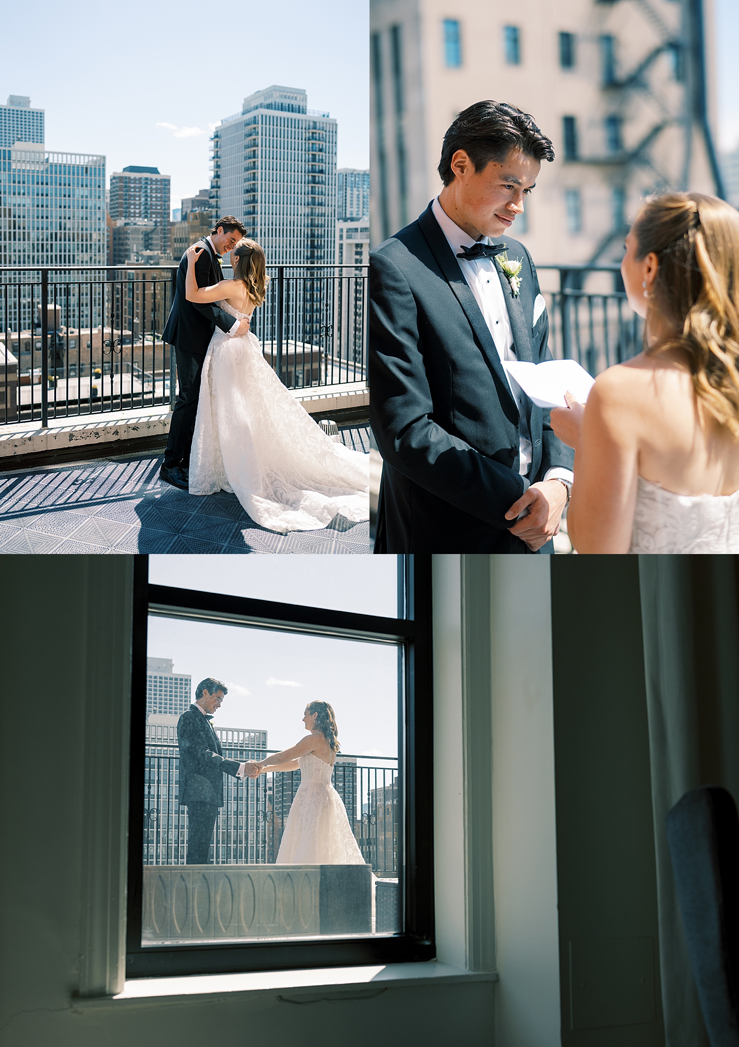 man and woman exchange private vows during first look by Morgan McIntire Photography
